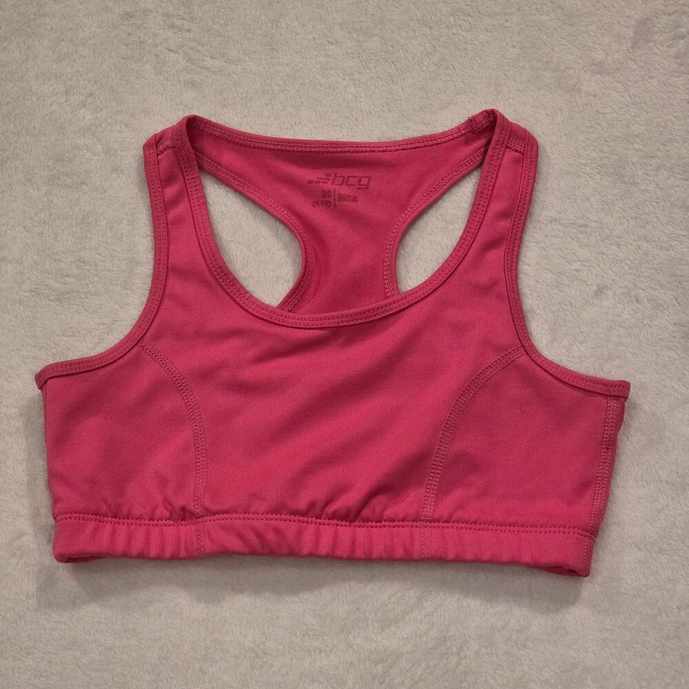 BCG Girls Pink Racerback Sports Bra Size M 8/10
